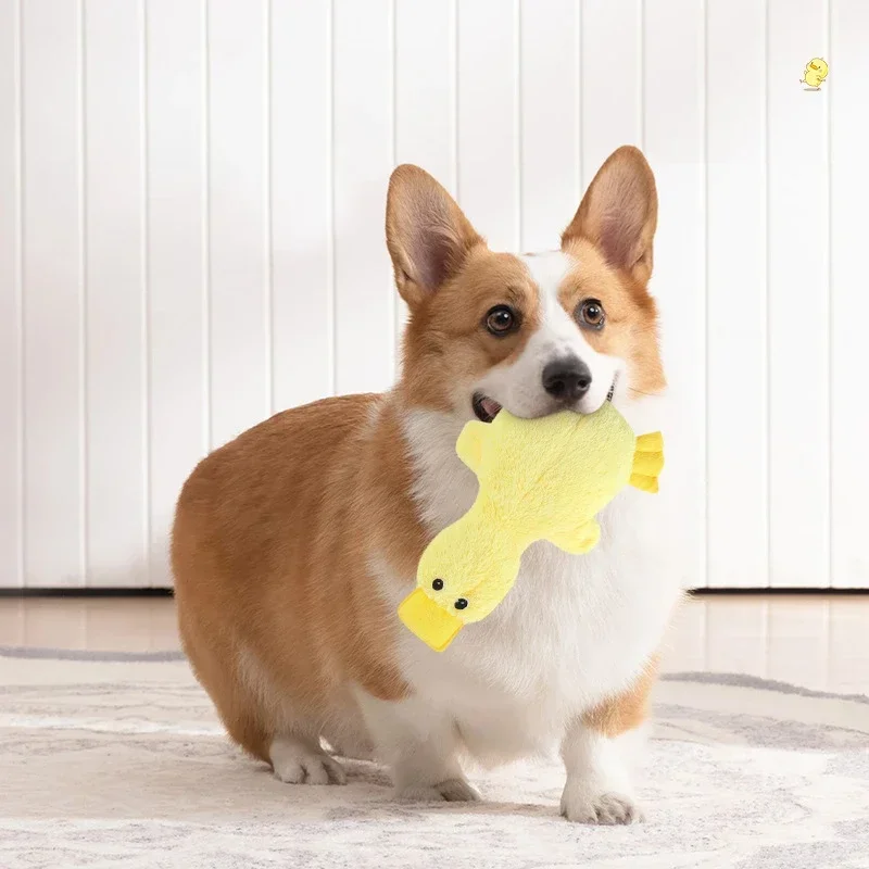 

Dog Plush Sound Toy Yellow Duck Pet Interactive Training Stuffed Toys Cute No Fill Chewing Supplies For Cat