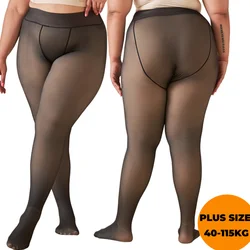 Thick Women's Winter Tights Warm Insulated Fake Stockings Plus Size Thermal Women Pantyhose Skin Effect Translucent Leggings