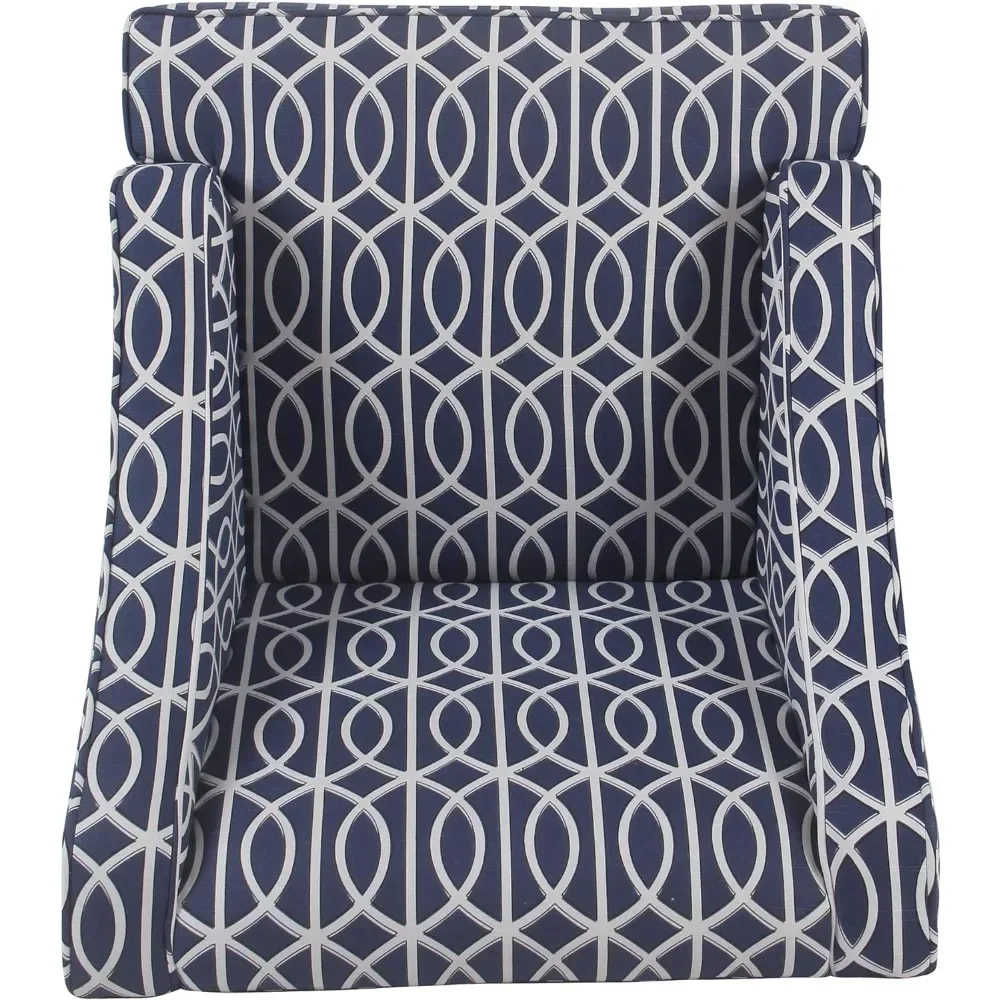 Living room chair, velvet armrests, blue plaid, family living room chair