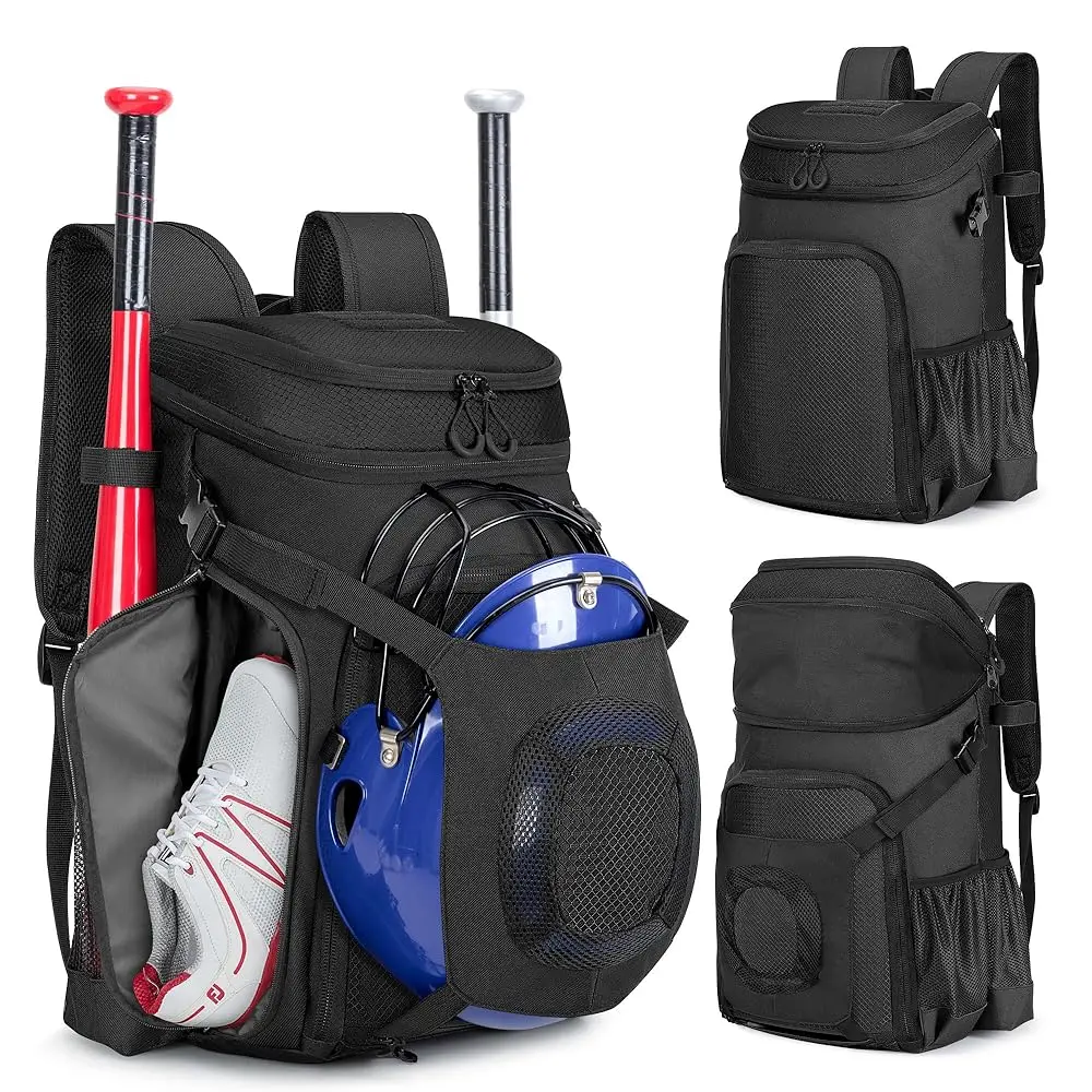 

Baseball Bag for Adult and Youth, Baseball Backpack Softball Bag with Helmet Holder, Shoe Compartment and Fence Hook