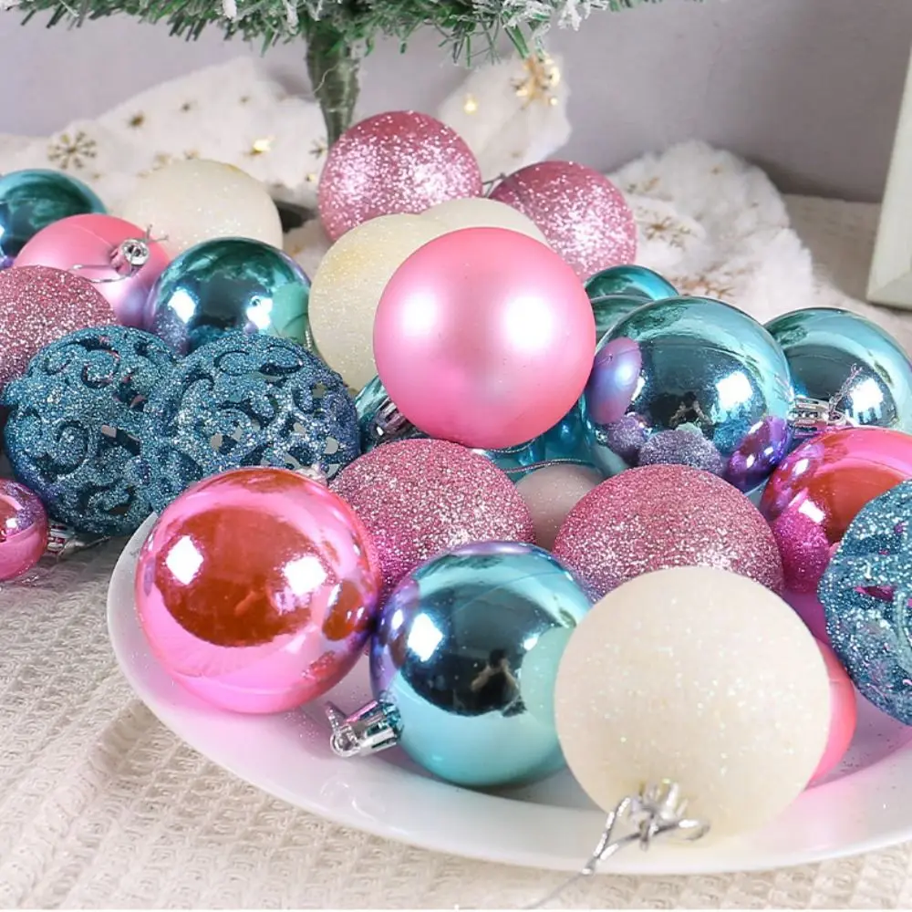 100pcs 3/4/6cm Christmas Ball Set Delicate Waterproof Electroplated Ball Colorful Painted Christmas Tree Decoration Pendant