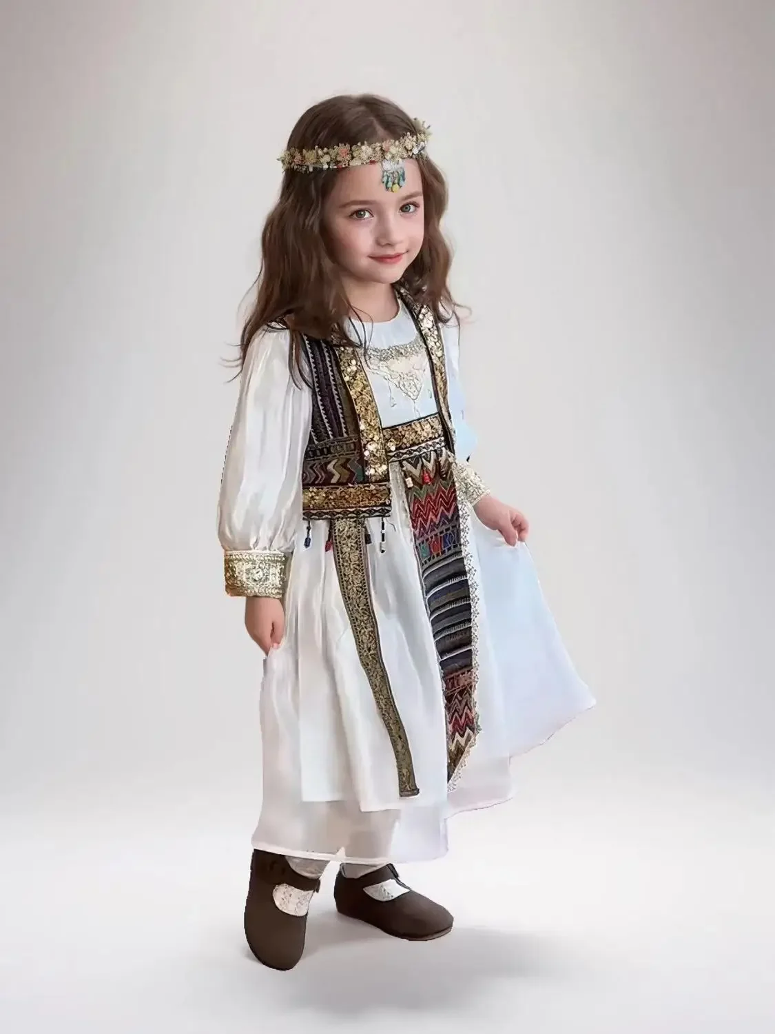 Eid Summer Autumn Toddlers Girls Lace Princess Dresses Korean Style Embroidery Kids Suspenders Dress Children Embroidery Clothes