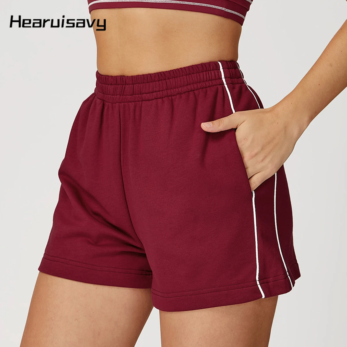 

Hearuisavy Sports Tights Woman's Gym Clothing Outdoor Casual Fitness Shorts High Waisted Relaxed Straight Leg Pocket Sweatpants