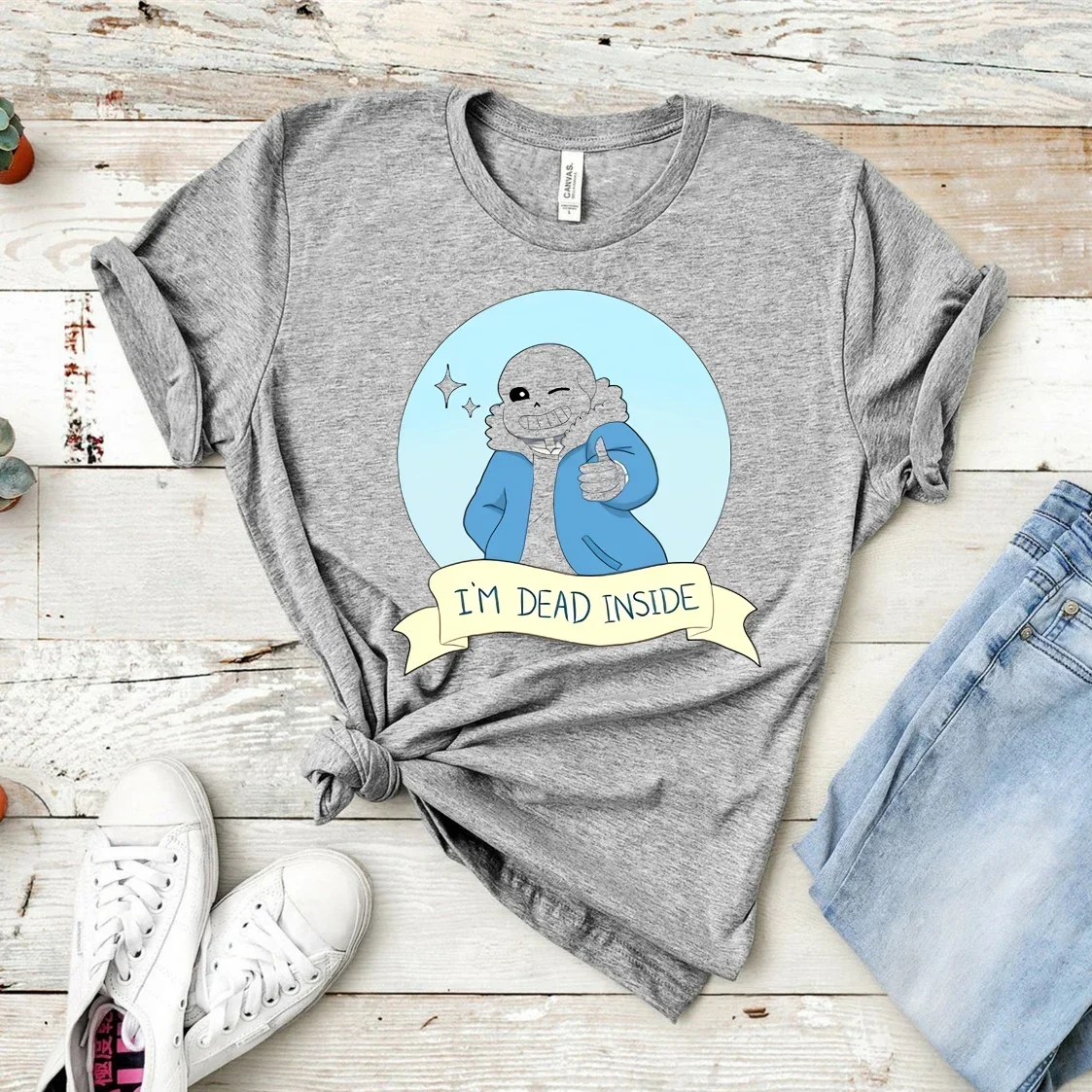 2024 Undertale T-Shirt Sans I'm Dead Inside Shirt Funny Sans Art Graphic Tee Cool Gamer Shirts women clothes Cotton vintage