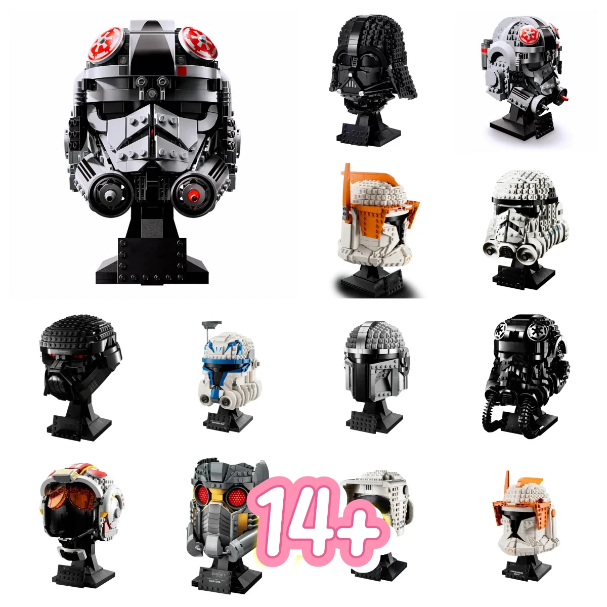 MINISO Space War Stormtroop Scout Dark Trooper clon Commander Cody casco de bloques de construcción decoración de escritorio ladrillos decoración del hogar