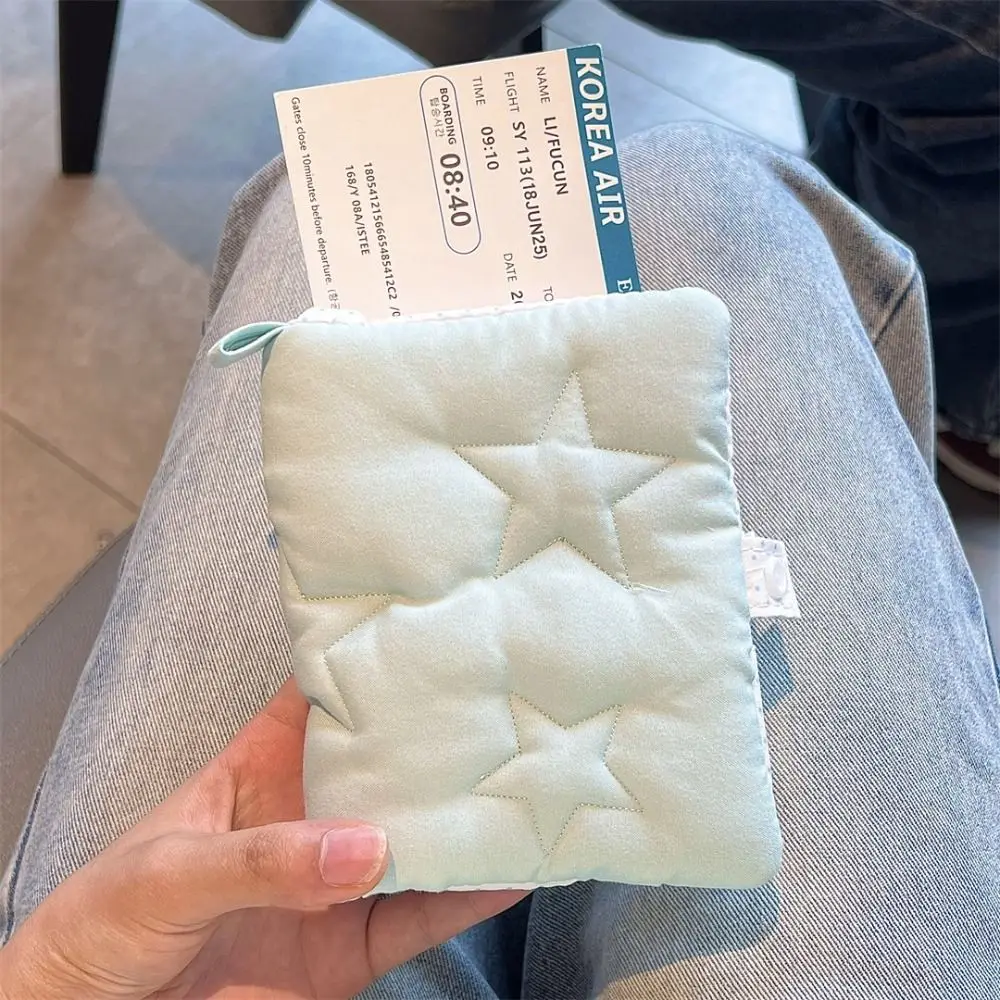 Star Pattern Cute Travel Wallet Passport Cover Ticket Holder Passport Clip Card Holder Card Case Storage Card Bag