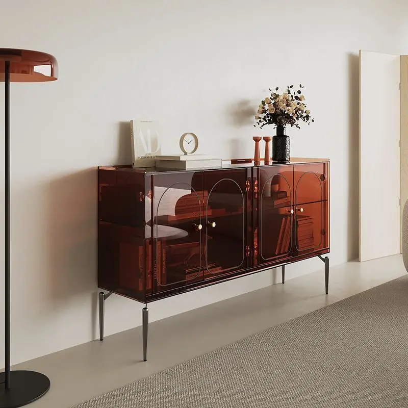 

Italian minimalist dining side cabinet acrylic porch living room side cabinet against the wall tea cabinet wine