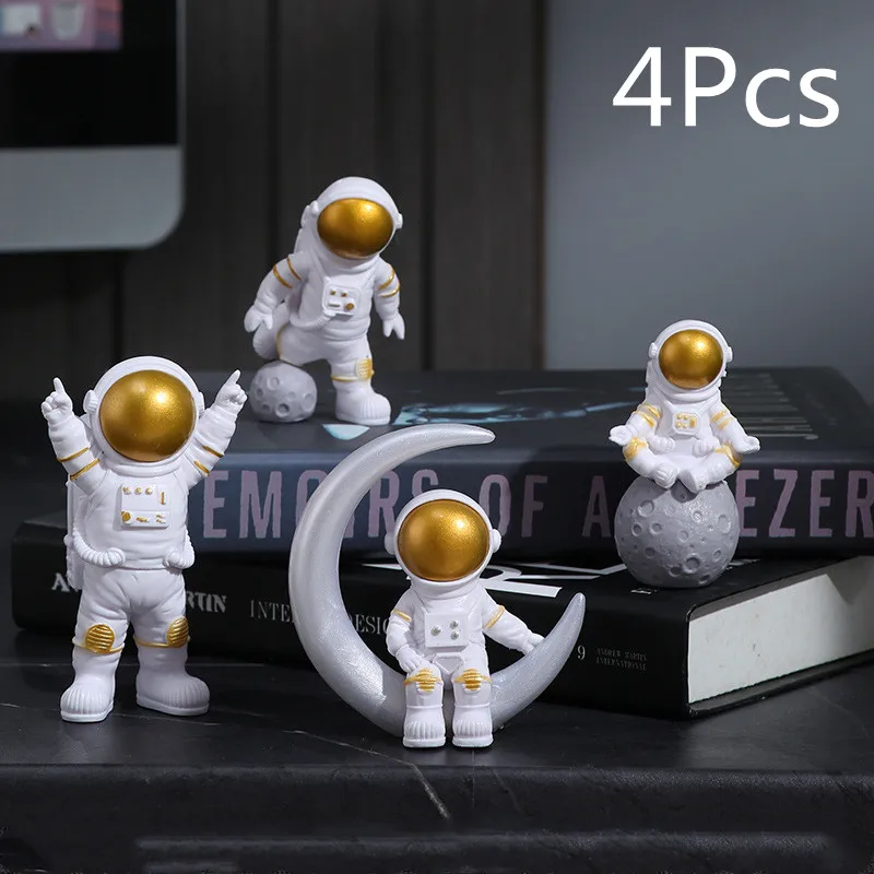 

4 pcs Astronaut Figure Statue Figurine Spaceman Sculpture Educational Toy Desktop Home Decoration Astronaut Model For Kids Gift