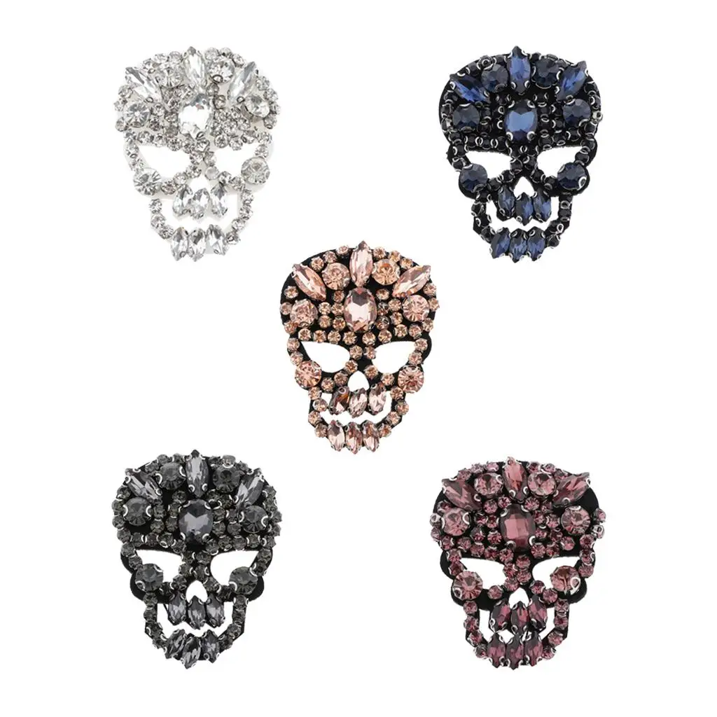 Rhinestone Skull Patches for t-shirt and jeans Hat Decor Clothing, Skull Applique for Self-decoration