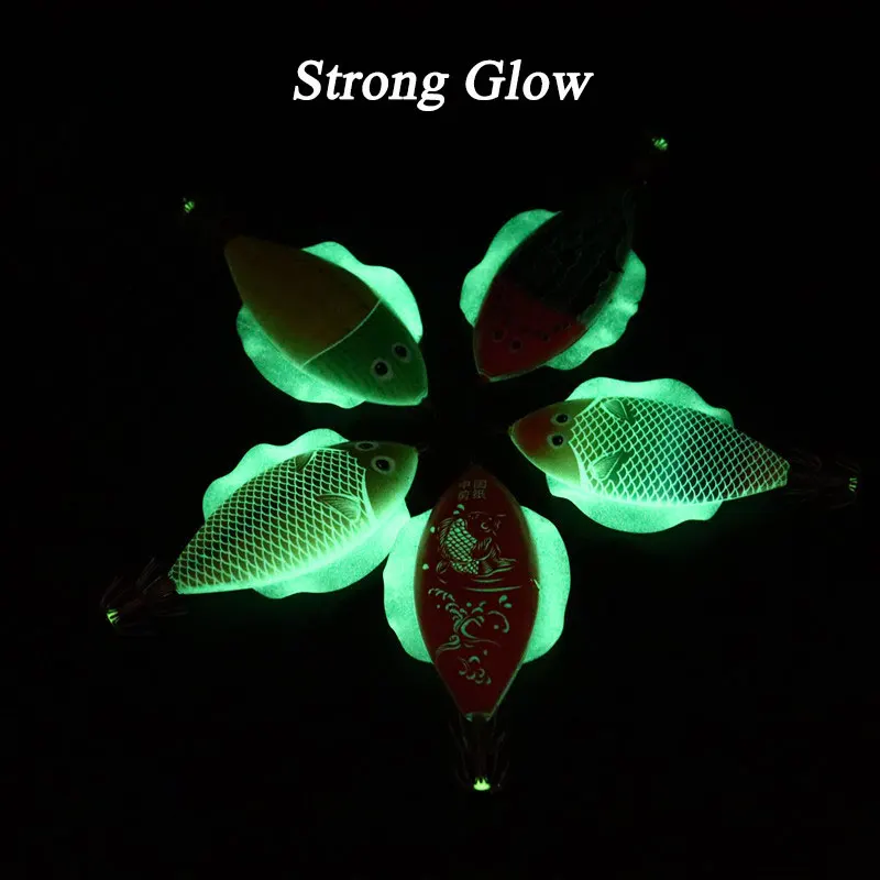 AS Hard Bait Glow Shrimp Hook Life like fish Crowns 14g/11cm Squid Jigs Sea Fishing Lure Set Artificial Cuttlefish Octopus