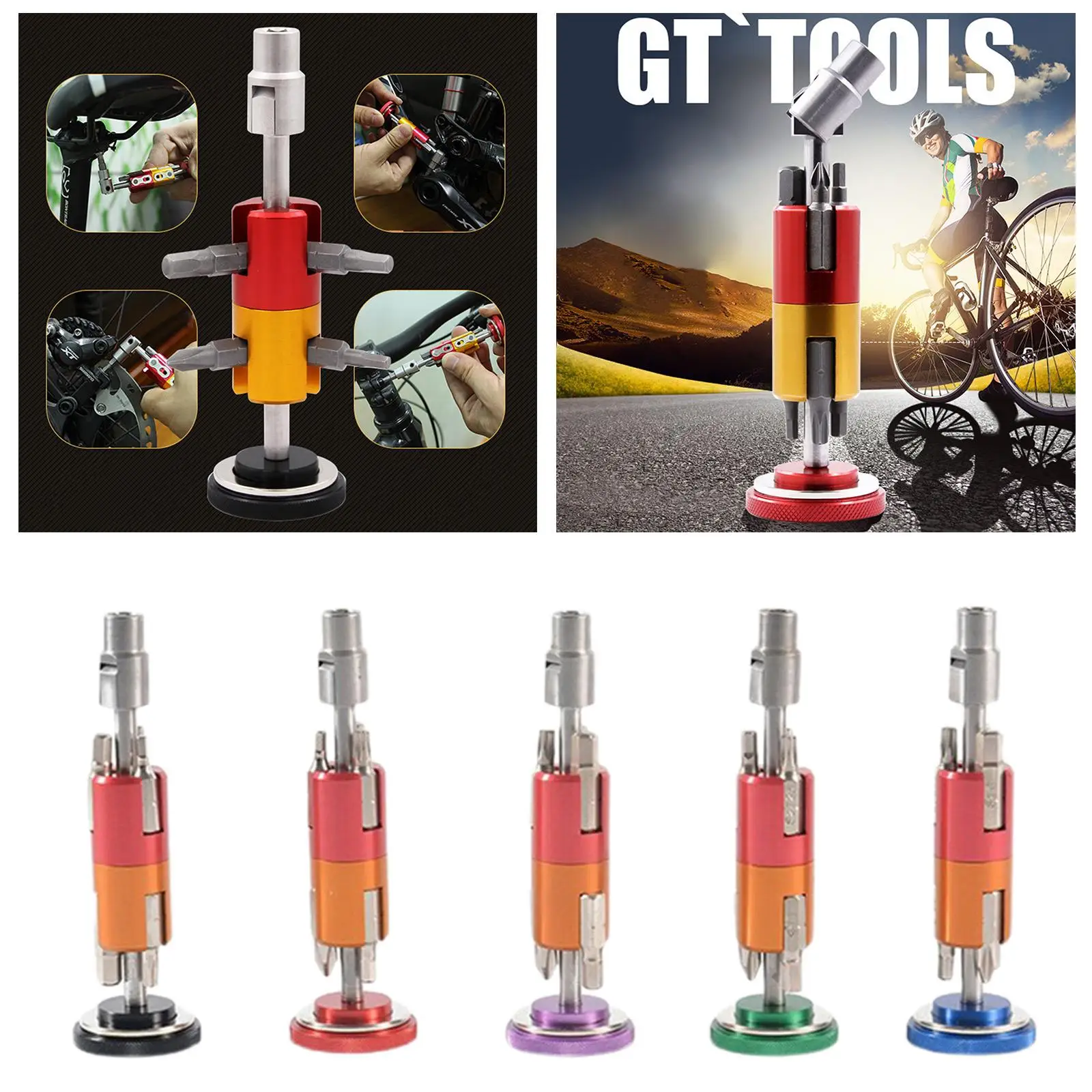 

Cycling Invisible Repair Tool Set Multi Aluminum Screwdriver T25 Wrench Set