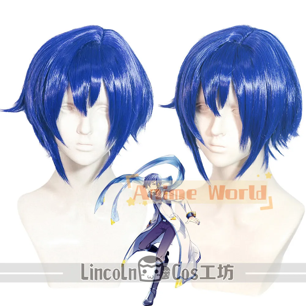 

Anime Kaito Cosplay Wig Halloween Carnival Party Props Synthetic Hair Heat Resistant Fiber + Wig Cap
