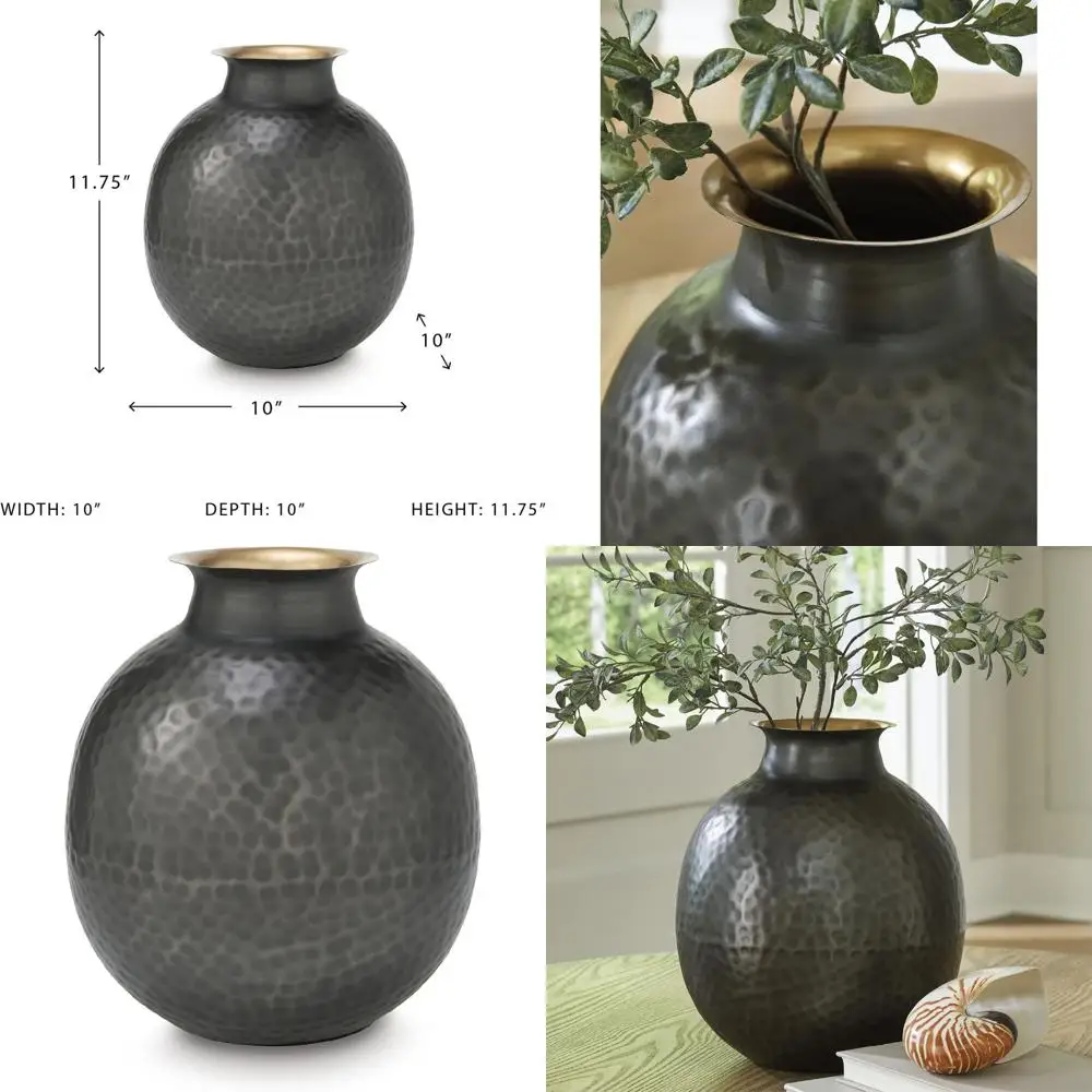 

Современная ваза из дерева с эффектом ковки, серо-золотистая, в стиле модерн