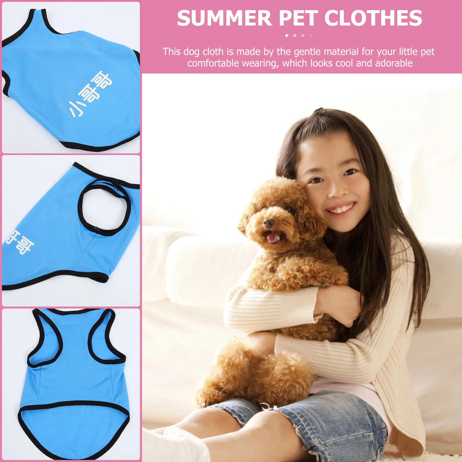 

Summer Cooling Vest for Dogs Breathable Lightweight Pet Clothes Comfortable Fit Stylish Vest for Small Medium Puppies Outdoor