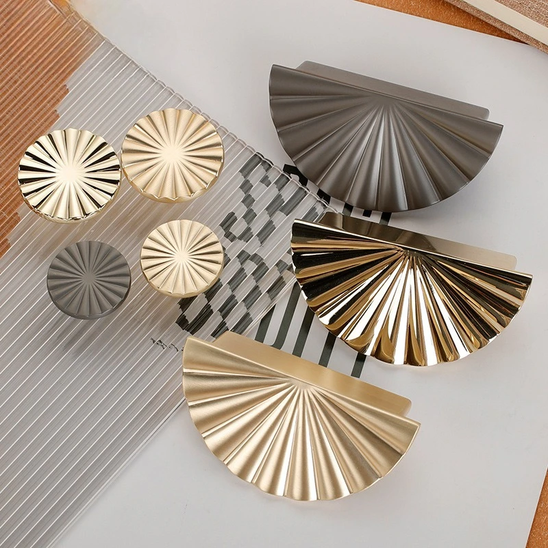 Modern Minimalist Light Luxury Zinc Alloy Semicircular Pair-Mounted Pulls Nordic Style Cabinet Kitchen Drawer Wardrobe Handles