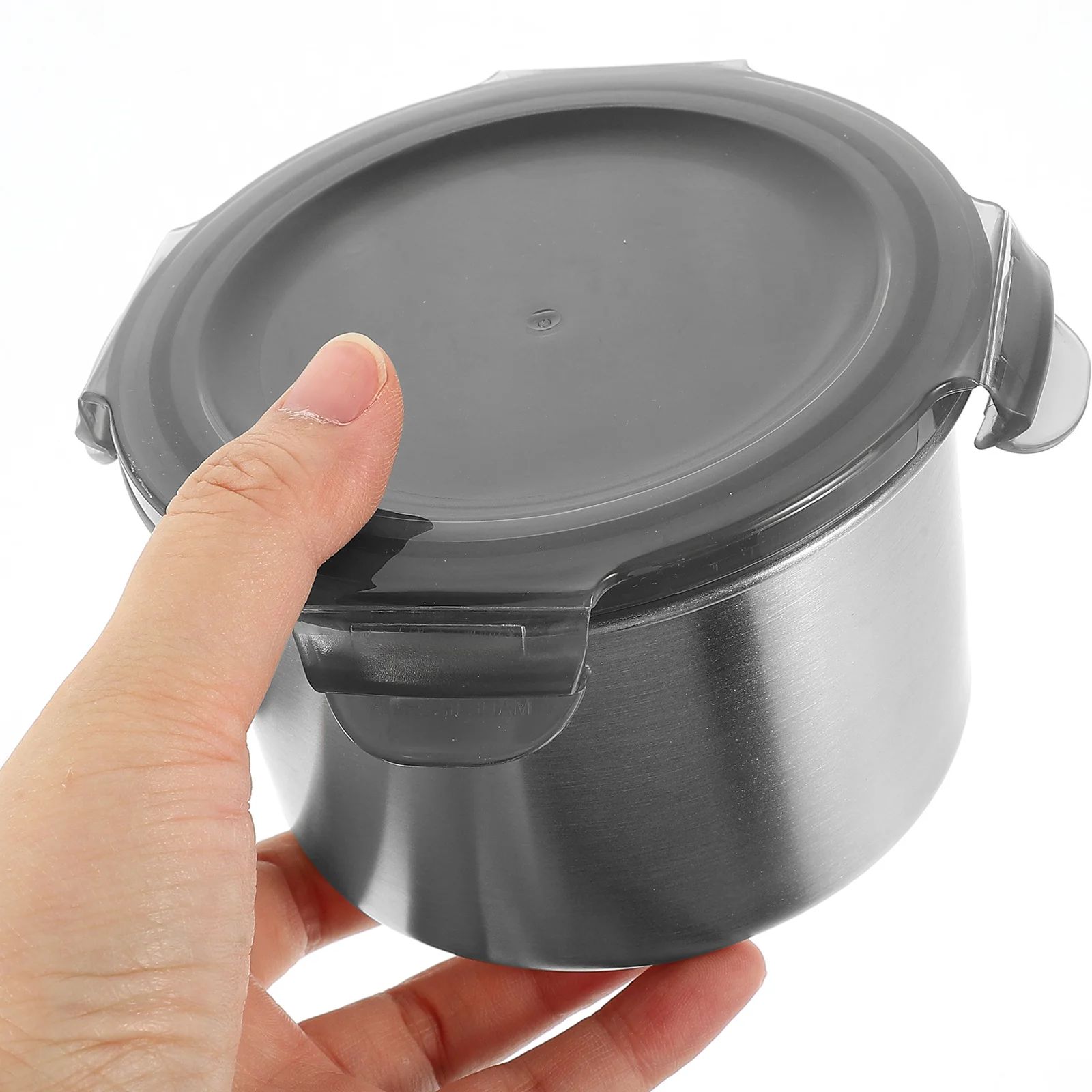 

Food Containers Stainless -keeping Can Airtight Pet Storage Desktop Metal for Silver Canister Office