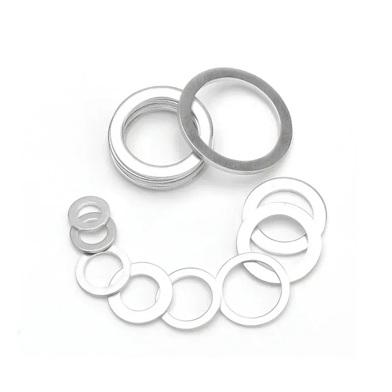 Aluminum Flat Washer Set for Insulation and Heat Resistance Multiple Sizes M5 M26 20 100pcs for Industrial Daily Use