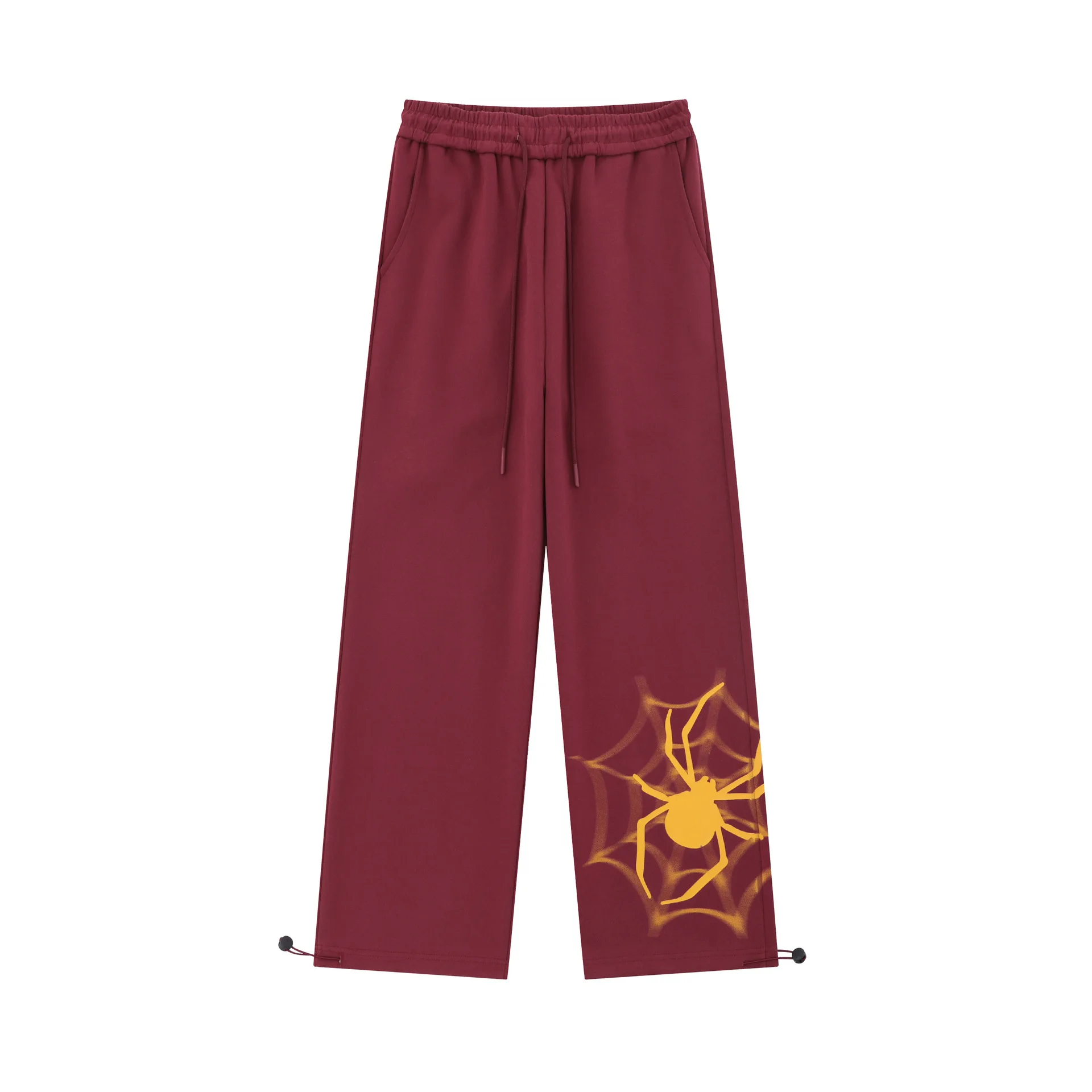 OR FL Women's American Retro Spider Print Slacks Leisure Sweatpants Trendy Brand Street Hip Hop Wide Leg Baggy Trousers Pants