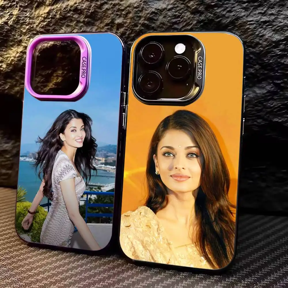 

G-Gorgeous A-Aishwarya Rai Phone Case For iPhone17,16,15,14,13,12,11 Plus,Pro Max Colored Silver Plated Inside Cover