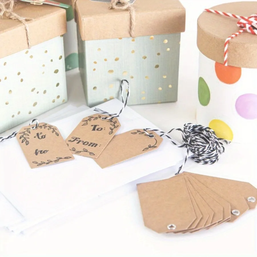 (Упаковка из 3 шт.) Крафт-бумага красочные подарочные бирки, добавьте украшения.