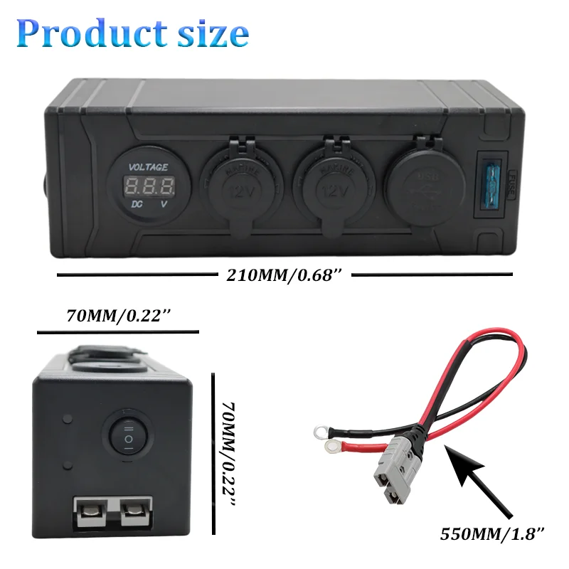 12V/24V RV Power Distribution Panel with USB QC3.0 Charger, Waterproof Electrical Control Box Hub for Automotive Marine Use