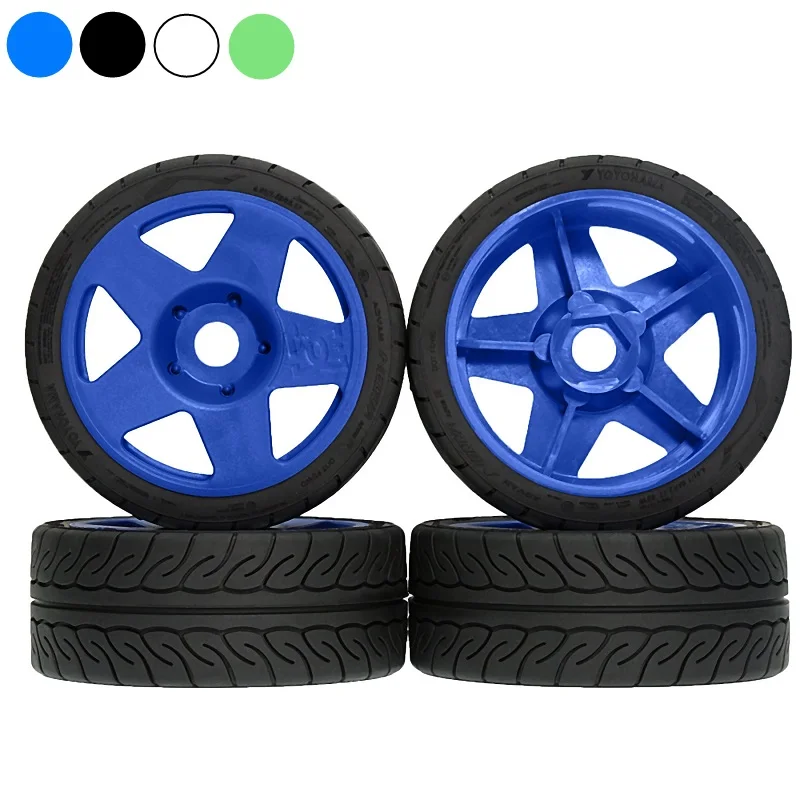 4pcs 110mm 1/7 1/8 RC Rally Off-Road Buggy Tires Wheel 17mm Hex for 1/7 KM Rally WRC Citron C3 MJX Hyper Go 7303 7304 Infraction