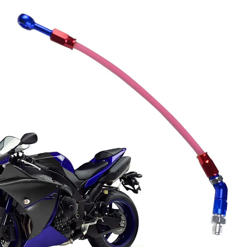 Motorcycle Oil Pipe 45 Degree Motorcycle Oil Pipe Hose For Braking DIY Enthusiasts Brake Clutch To Enhance Brake Response