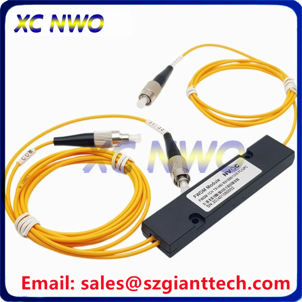 2Pcs 1*2 FWDM FTTX Filter ABS BOX 2mm 1M,Tx1490nm Rx1550/1310nm,3Port Optic Wavelength Division Multiplexer With FC SC/UPC