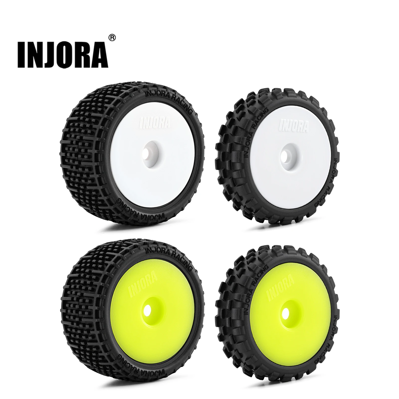 Pneumatici e ruote per buggy con perno non incollato INJORA per 1/24 Losi Micro-B 1/28 Losi Micro-T