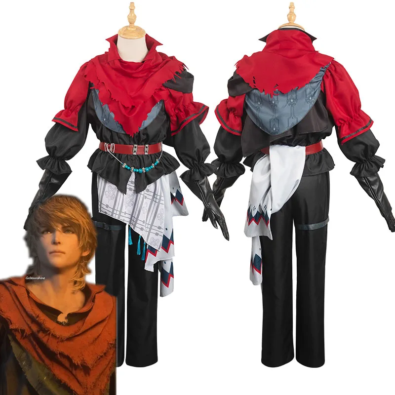 Disfraz de Cosplay FF16 para hombre adulto, abrigo, pantalones, accesorios para disfraces masculinos, traje de fiesta de Carnaval de Halloween