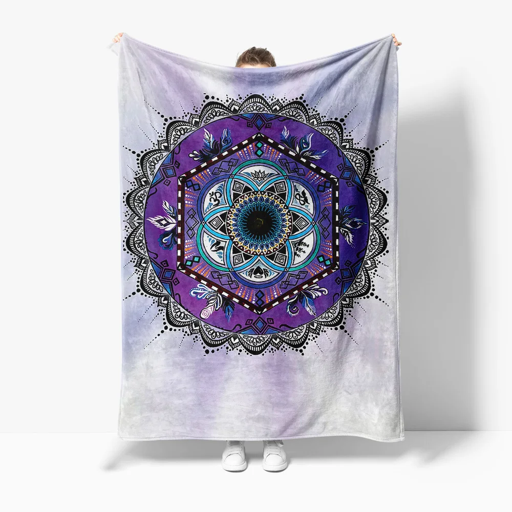

Богемное одеяло с мандалой, одеяло с цветочным рисунком пейсли, красочное хлопковое флисовое одеяло для дивана, украшения кровати