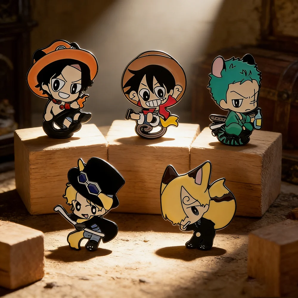 

Cute Portgas·D·Ace Monkey D. Luffy Enamel Pin Creative Brooch Metal Badge Jewelry for Clothing And Backpack Accessories Gift