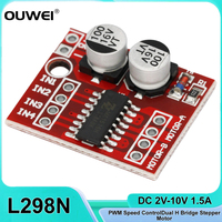 L298N DC Motor Drive Module DC 2V-10V 1.5A 2-Way Reversing PWM Speed Control Dual H Bridge Stepper Motor Mini Victory L298N