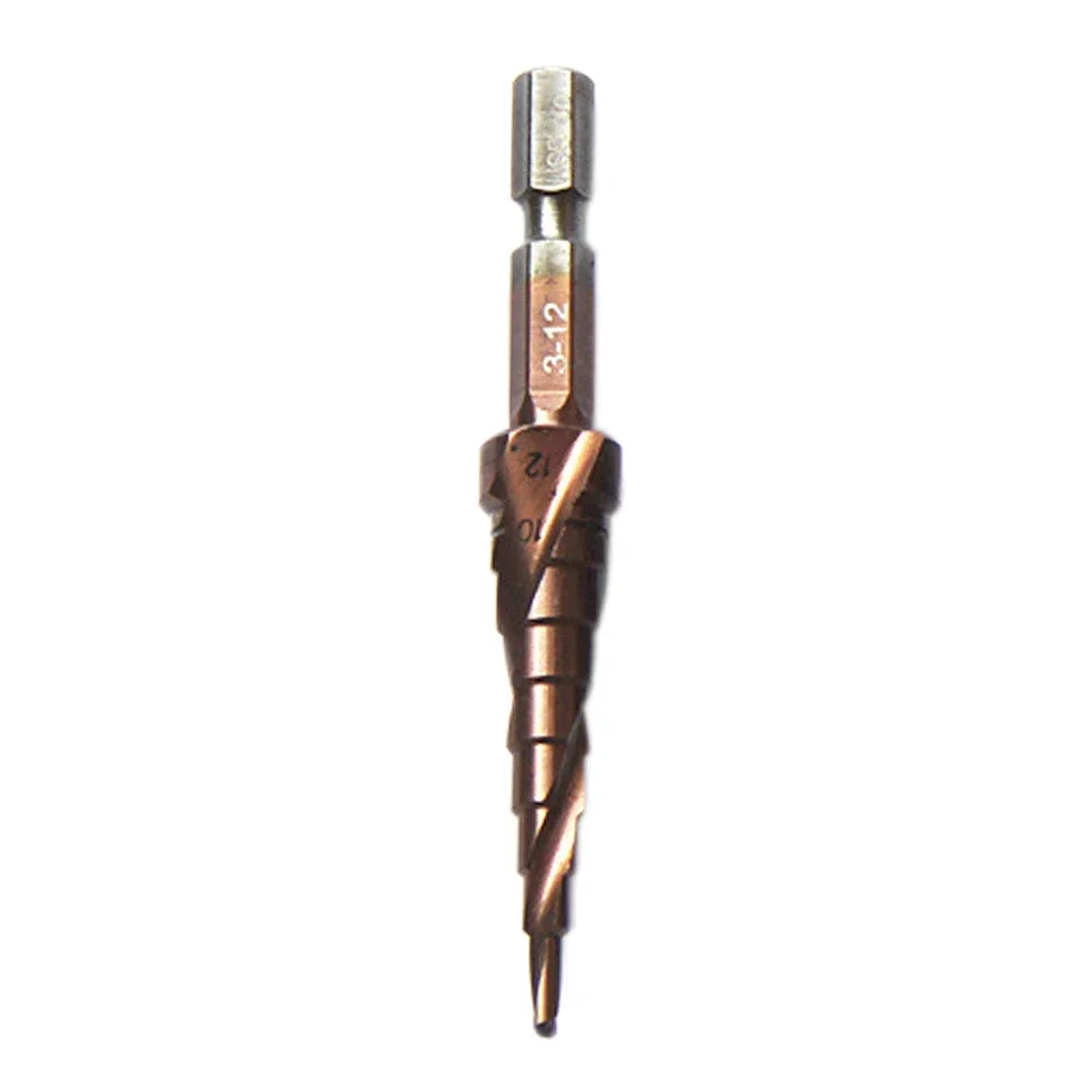 HSS Cobalto Codolo Esagonale Passo Cone Drill Bit 3-12mm/4-22mm/6-24mm Hole Saw Cutter Strumento Tackle Foro Ha Veduto Taglierina di Legno Strumento di Potere