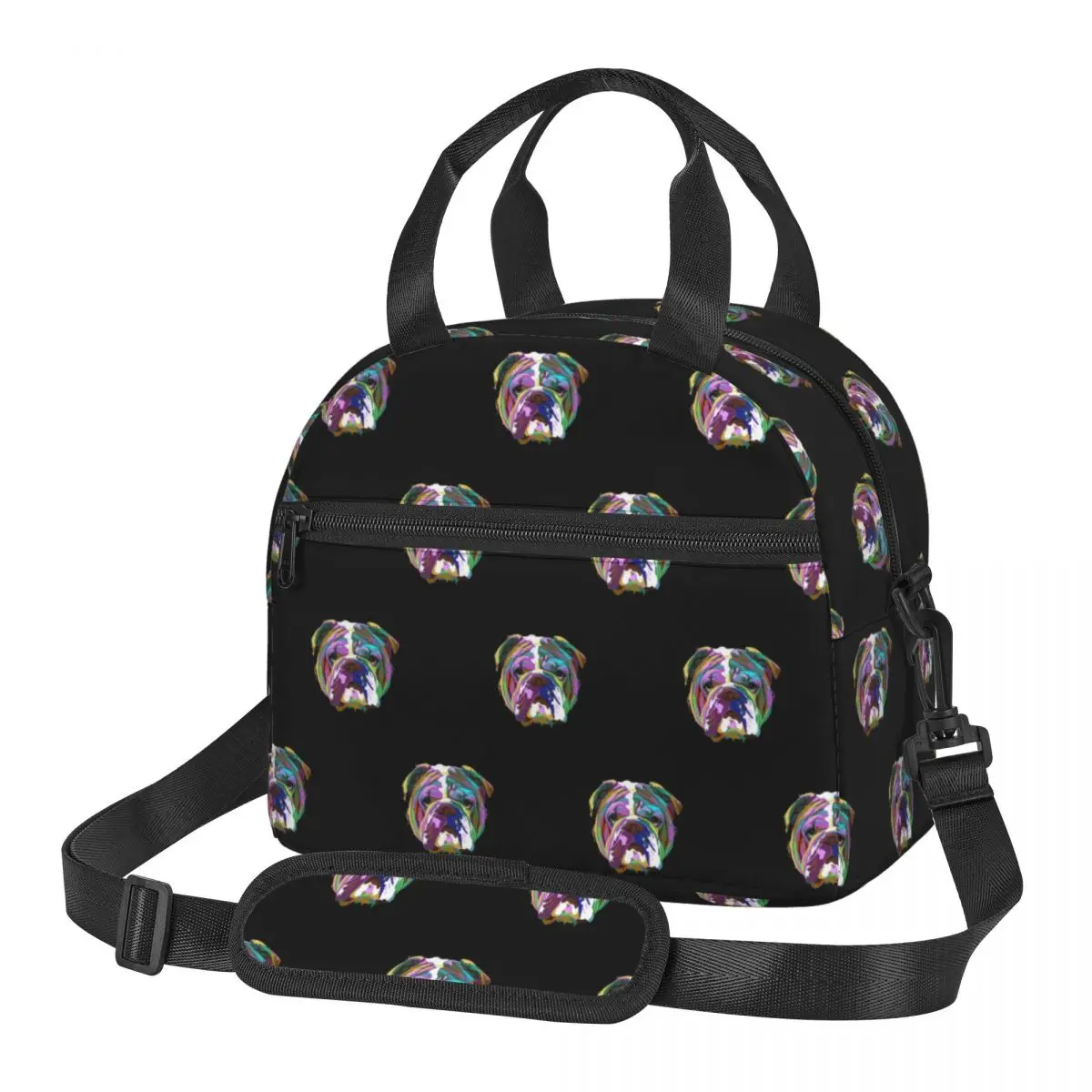English Bulldog Splash Insulated Lunch Bag for Women Picnic Storage Food Boxes Container Cooler Thermal Lunch Box Tote