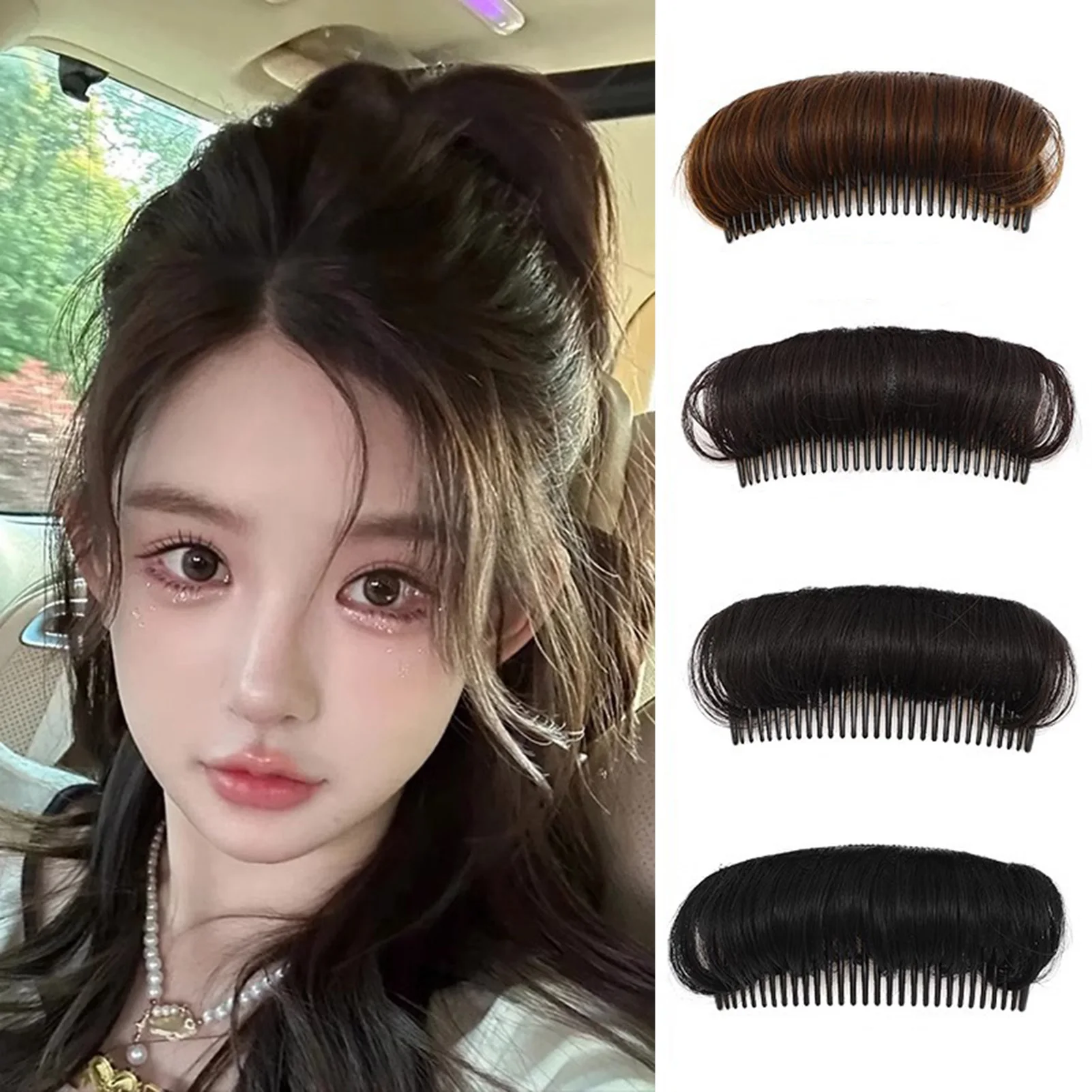 Invisible Puff Hair Head Comb Volume Fluffy Princess Styling Increased Hair Pad for Curly Hair and Ponytail
