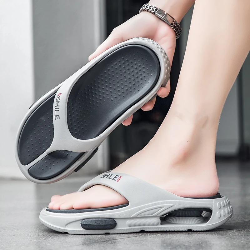 Summer Men's Flip Flops Outdoor Indoor Slippers Soft Comfortable Shoes Fashion Men Beach Sandals Non-slip Home Male Slippers view 5
