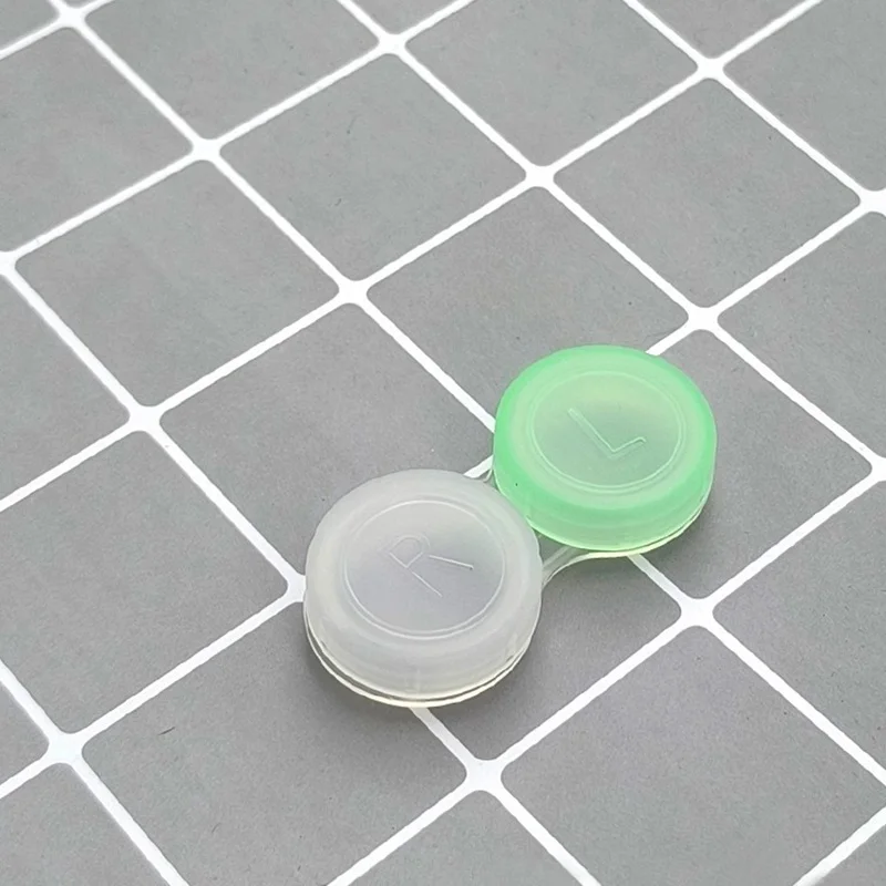 Portable Translucent Contact Lens Case Dual Compartment Contact Lens Storage Container With Left Right Mark For Daily Travel Use