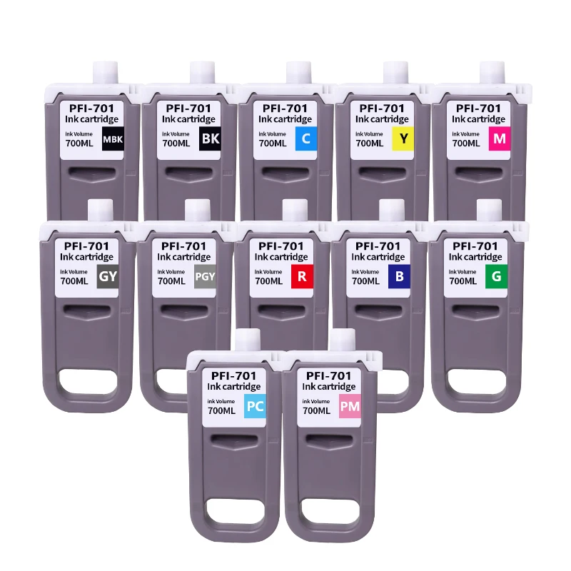 700ML PFI-701 PFI701 ink cartridge compatible for Canon iPF8000 iPF9000 iPF8000s iPF9000s iPF8010s iPF9010s with Pigment ink