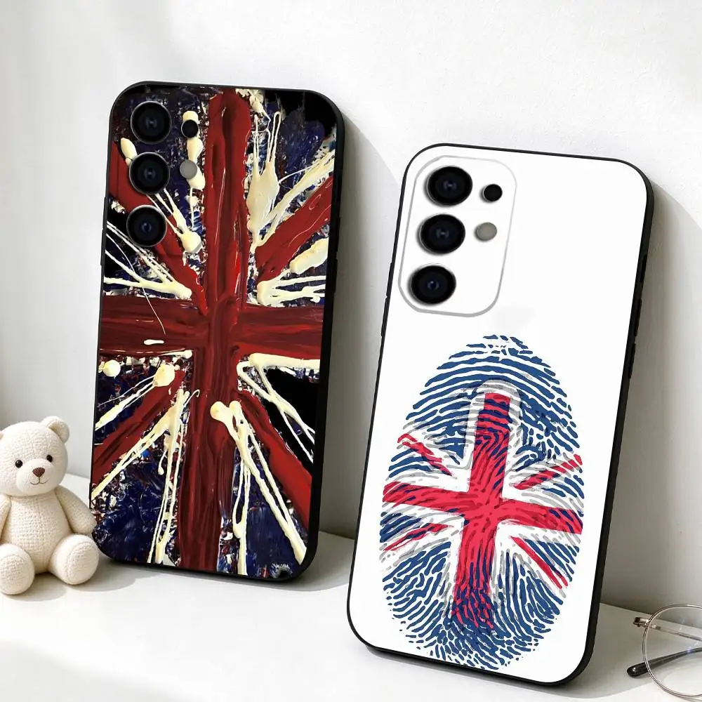 Union Jack-themed  Phone Case For Samsung S26,S25,S24,S23,S22,S21,S30,Ultra,Plus,Fe,Soft Silicone Black Cover Gift
