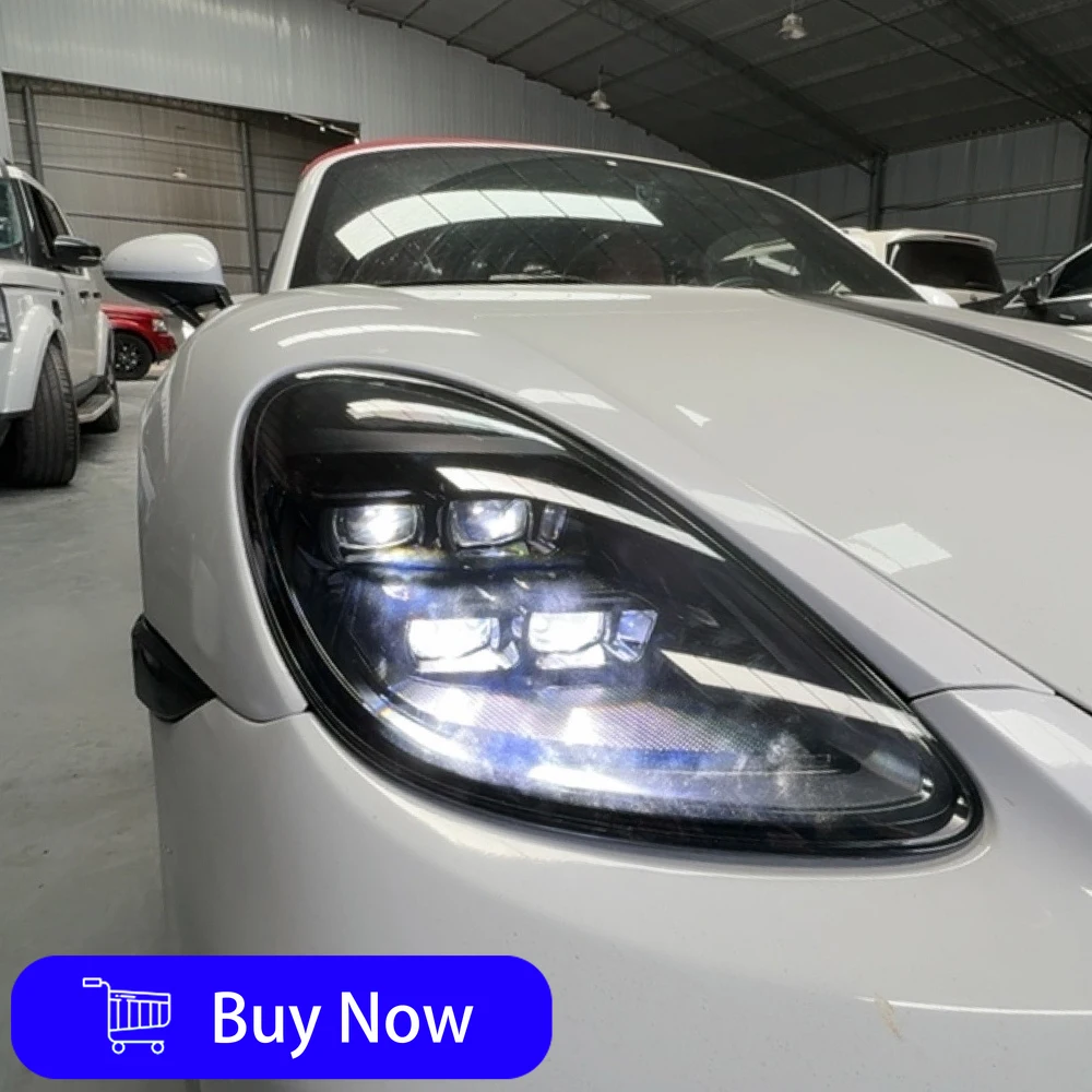 

Автомобильные фары для Porsche 718-982 2016-2023, обновленная сборка автомобильных фар, высокое качество, стиль 2024, ближний свет, аксессуары для дальнего света