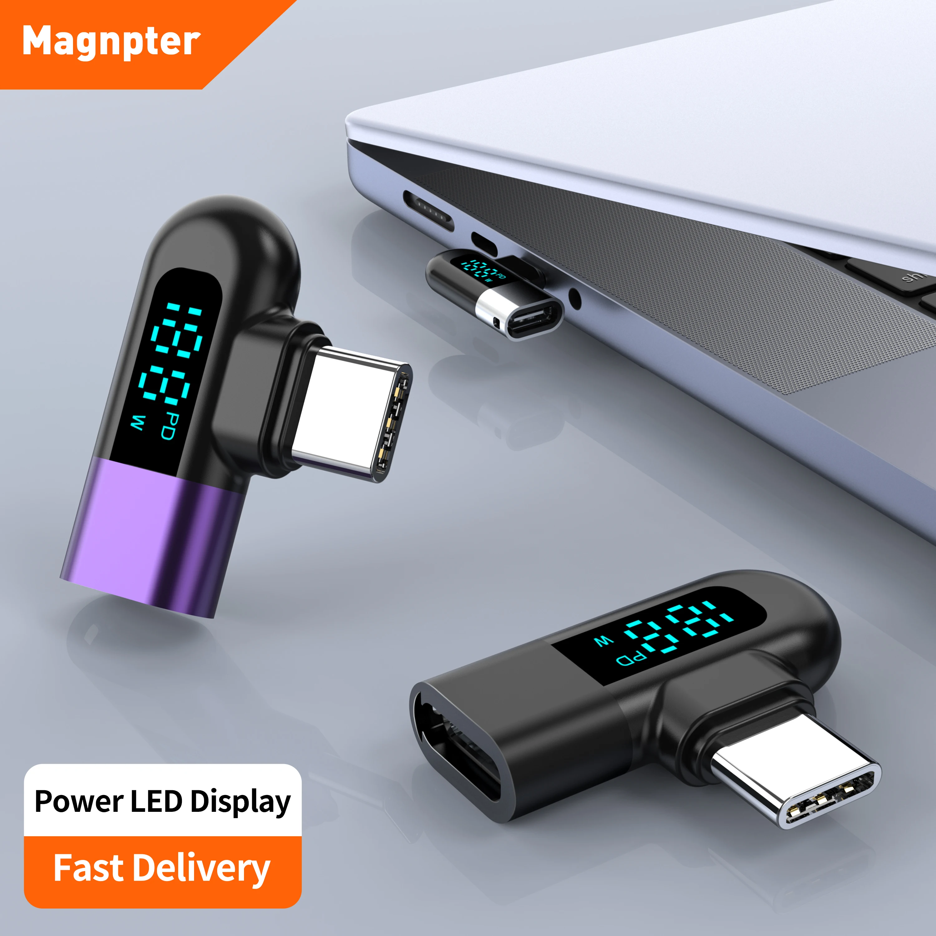 

120W Type C to USB C OTG Adapter Digital Display Fast Charging USB-C To Type-C Connector For iPhone 15 14 Samsung OTG Connector
