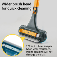 2 in 1 Window Screen Brush Glass Cleaner Mop Squeegee Wiper Household Long Handle Dust Removal Multifunctional Cleaning Tool