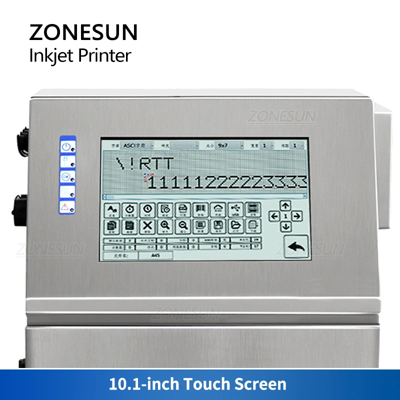 ZONESUN سطح الطاولة النافثة للحبر ماكينة تدوين التاريخ 15 مللي متر طابعة متعددة اللغات شاشة تعمل باللمس QR الباركود دفعة انتهاء الصلاحية الرقم التسلسلي شعار