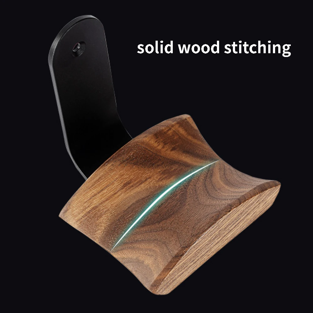 Подставка для наушников из чистого дерева, ореха, крепление, твердая деревянная стойка для наушников, вешалка из алюминиевого сплава, настольный игровой кронштейн для наушников, держатель