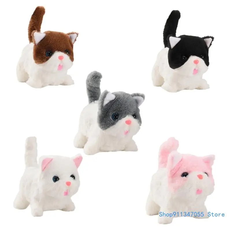 

Interactive Plush Toy with Walking and Meowing Realistic Stuffed Animal for Kids Perfect Gifts for Boys and Drop shipping