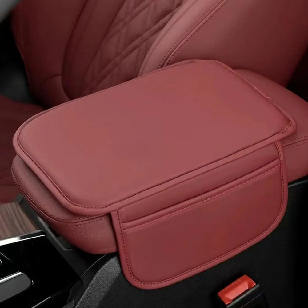 Car Armrest Cover Waterproof Car Armrest Storage Box Pad with Side Storage Pockets Wear Resistant Console Cover for Universal