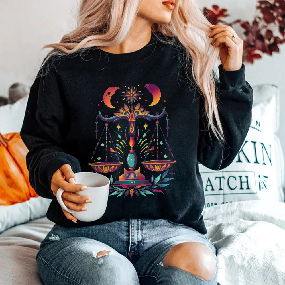 Casual Crewneck Sweatshirt Trendy Y2K Hoodie Women Korean Style Oversized Hand Painted Graphic Sweatshirt Cozy Warm Fall Winter