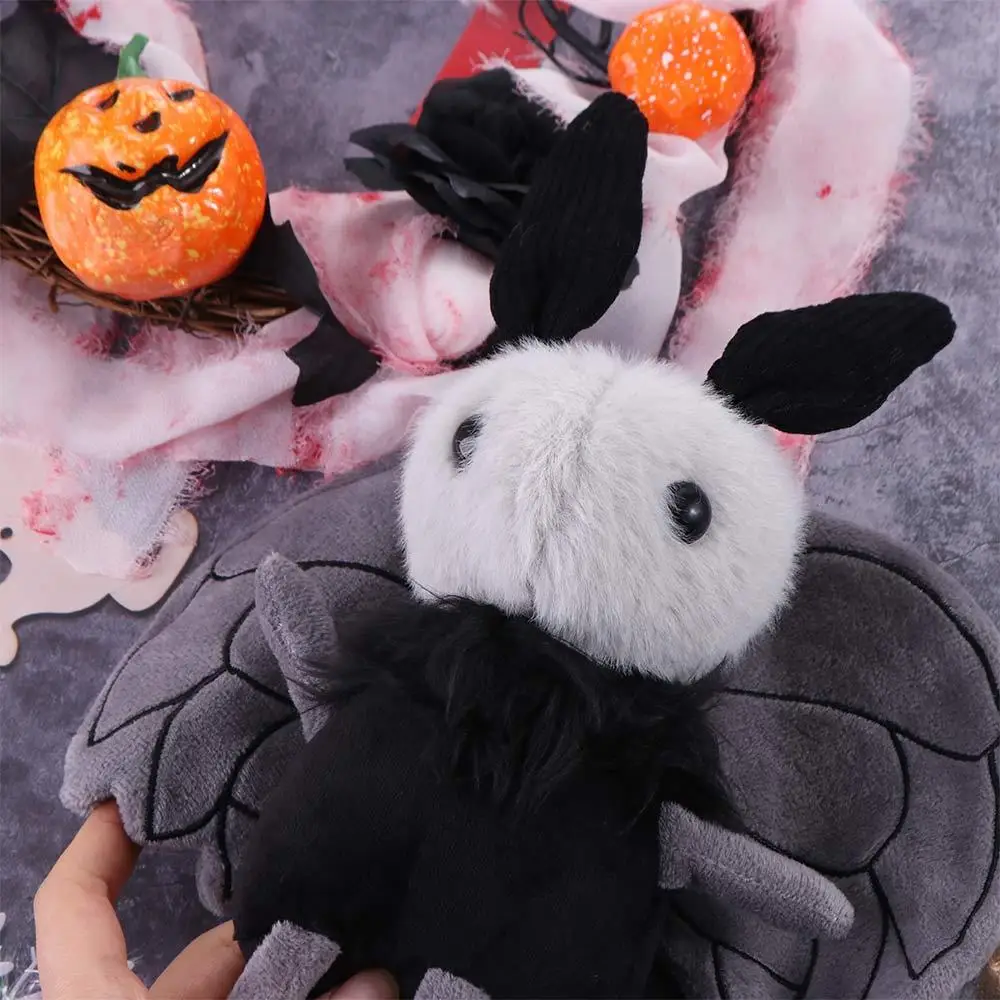 Bonito algodão mothman boneca de pelúcia macio kawaii halloween brinquedo de pelúcia morcego dos desenhos animados decoração para casa