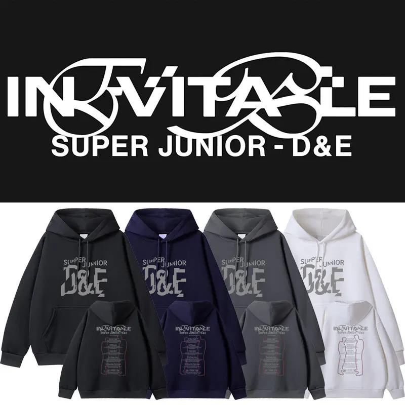 SUPERJUNIOR D&E INEVITABLE Hoodies Eun Hyuk Lee Dong Hae Kpop Fashion Loose Sweatshirt Men Women Autumn Korean Popular Hoodie